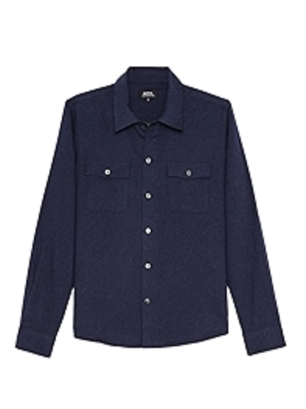 A.P.C. Men’s Navy 100% Cotton Flannel 2 Pocket Sport Shirt XS